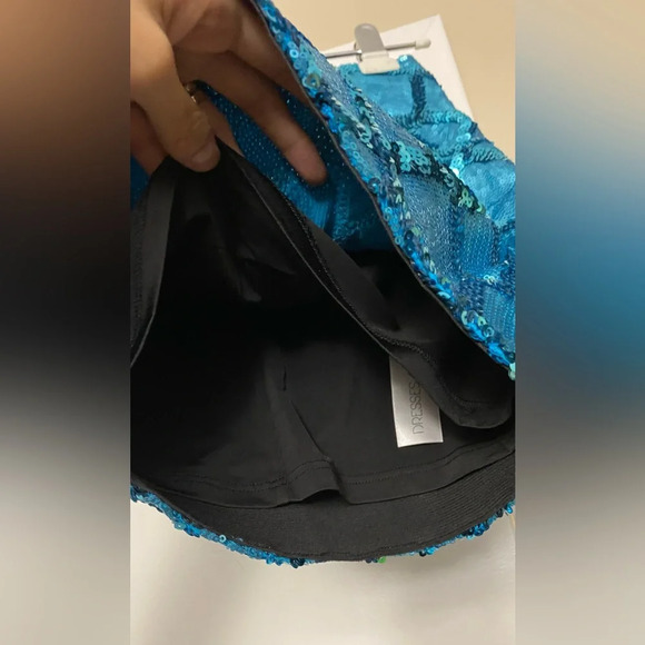 NWT Dresses and Other Drugs Blue Sequin Mini Skirt Size Small - Picture 5 of 6